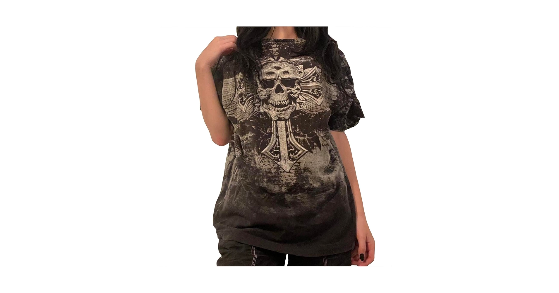Women Y2K Grunge Short Sleeve T-Shirt E-Girl Punk Gothic