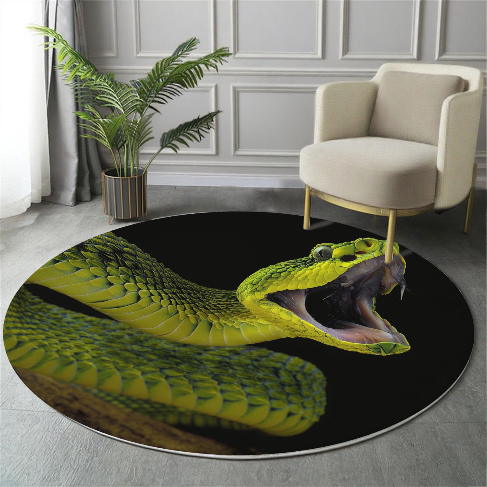 Tapis de chambre lavable en machine rond 180cm antidérapant
