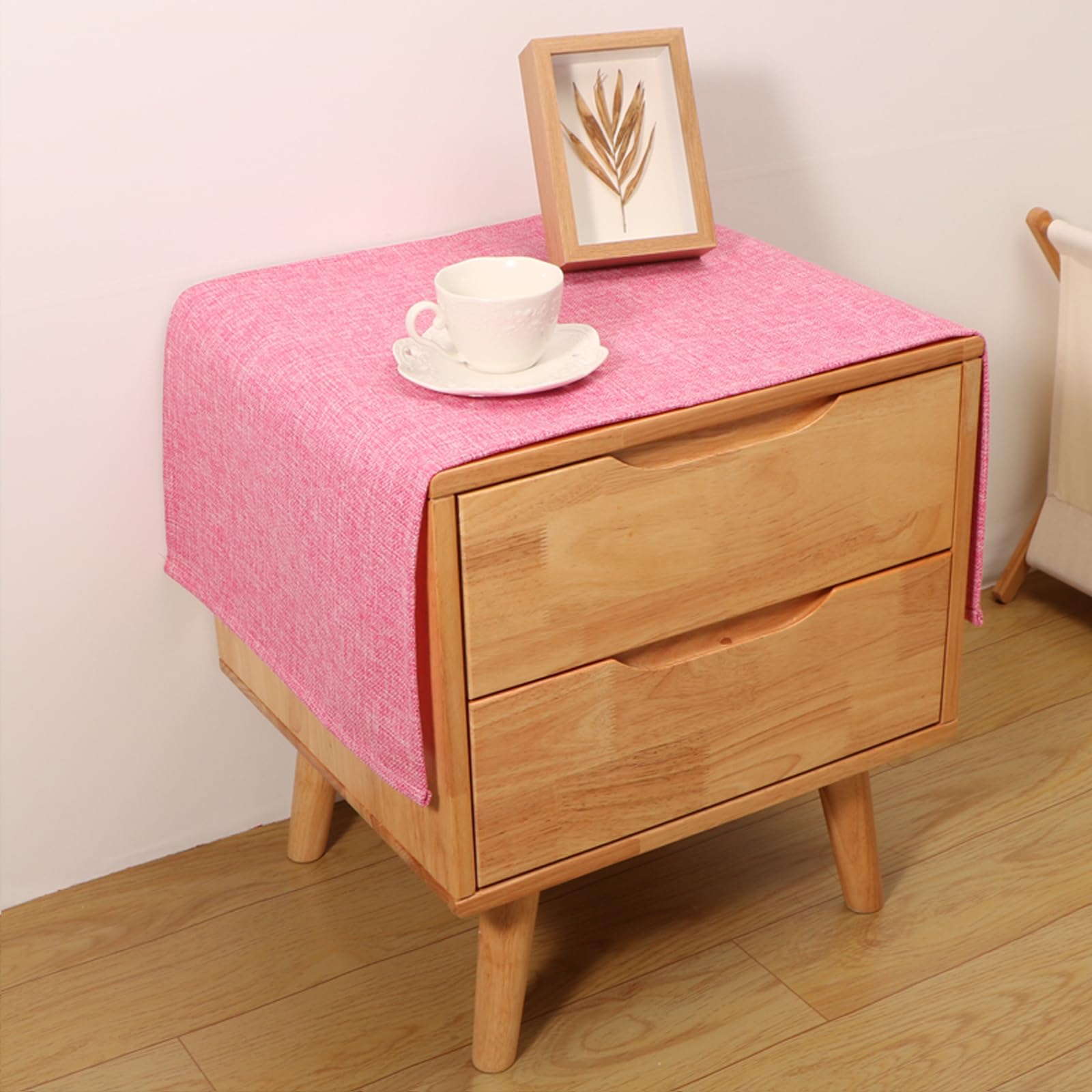 Utobanh Small Bedside Tablecloth Table Dustcover End Tabletop Home Decoration Fabric Tablecloth Nightstand Table Covering Doilies for Furniture Décor (16×35inch)