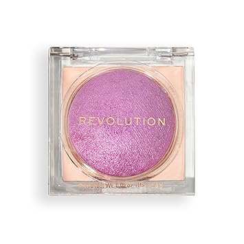 Makeup Revolution Beam Bright Blush Lick of Lilac for women,Buildable,Pigmented shades, Effortless radiance to the skin,silky powder formula, pairs perfectly with beam bright highlighter, 2.8gm