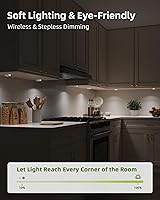 Vista 6 de EZVALO Luces LED de disco, luces recargables adhesivas de toque, luz inalámbrica de armario, 3 temperaturas de color, luces debajo del gabinete