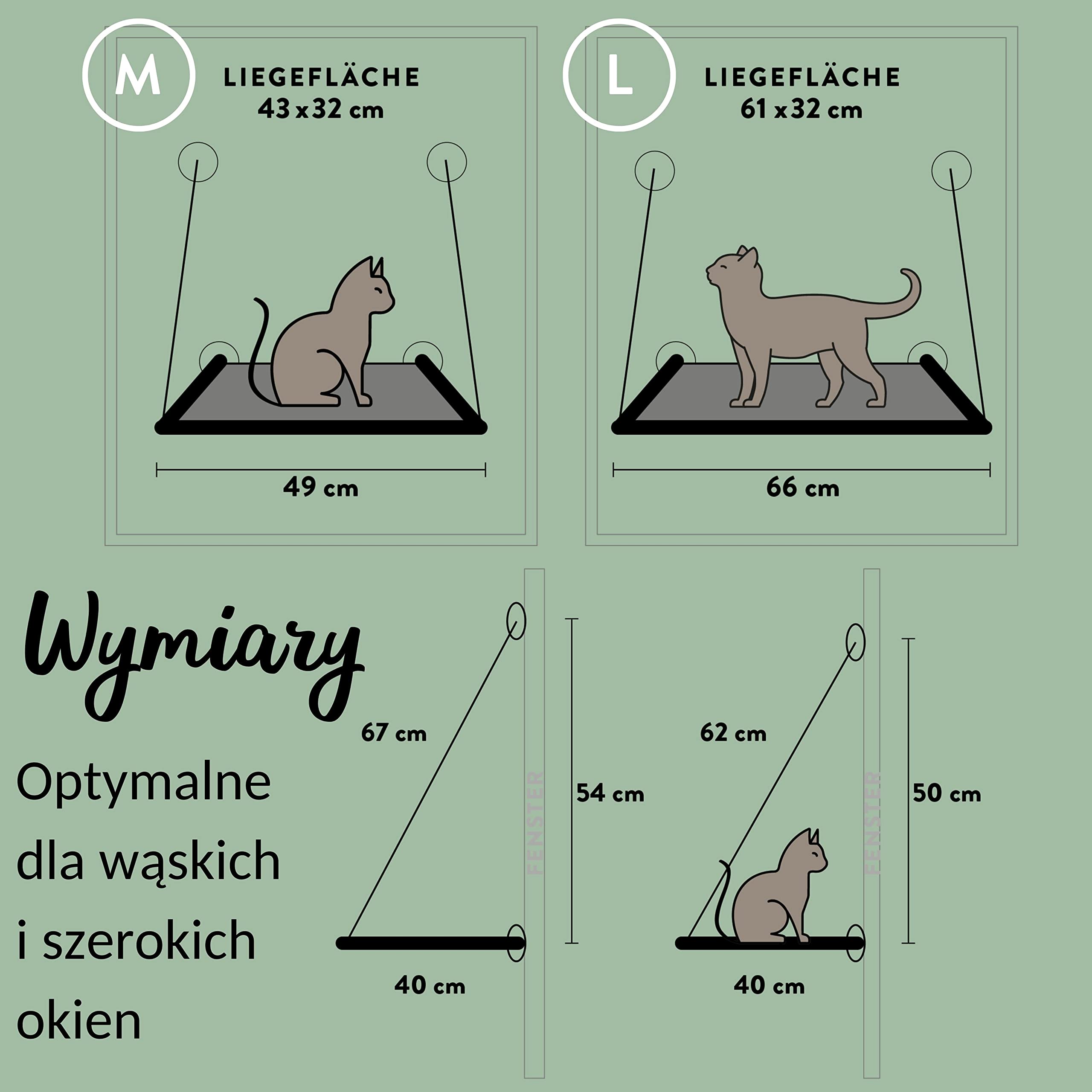 Rijk Hamak Okienny dla Kotów, Waga do 23 kg, Stabilne Miejsce do Leżenia w Oknie
