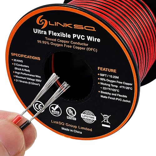 Vista 11 de Cable eléctrico 2468 VW-1 FT1 (100 pies) calibre 16 2 conductores, cable de cobre estañado trenzado sin oxígeno de 2 cables, 16 AWG 2 cables, cable