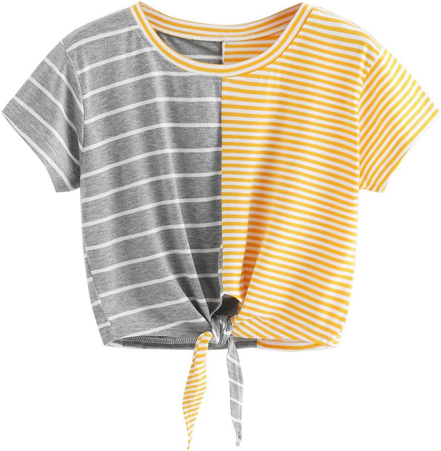 Yusealia Womens Shirts Casual Ladies Pineapple Printed V-Neck Short Sleeve Solid Cute Comfy Tee Shirt Blouse Summer Tunic Tops Sweatshirt for Teen Girls
