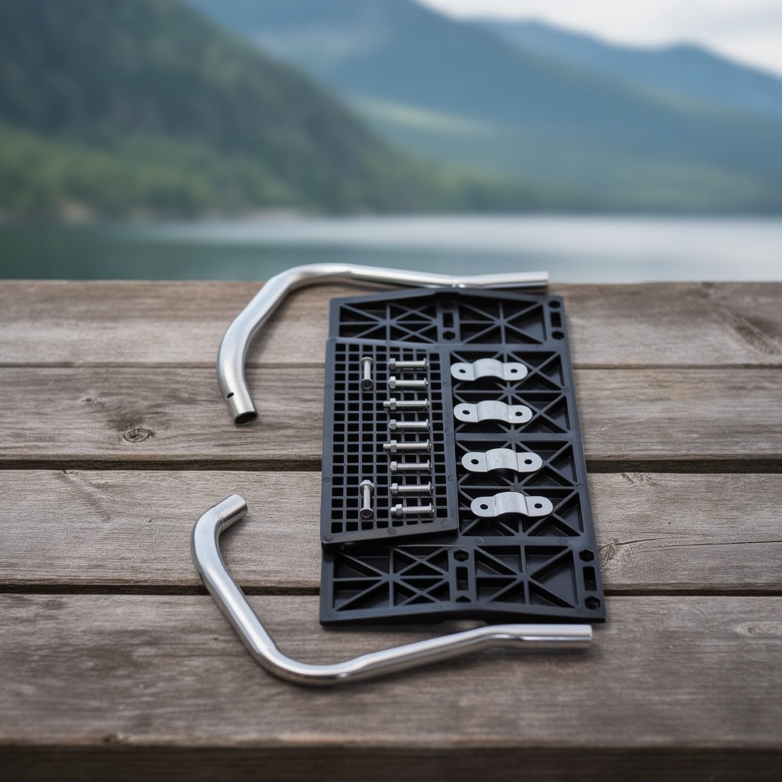 Ronyme Soporte Motor Fueraborda Marino | smontable, Soporte Motor con Tubos Acero Inoxidable, Compacto, para Lancha Neumática, Pescadores, náuticos