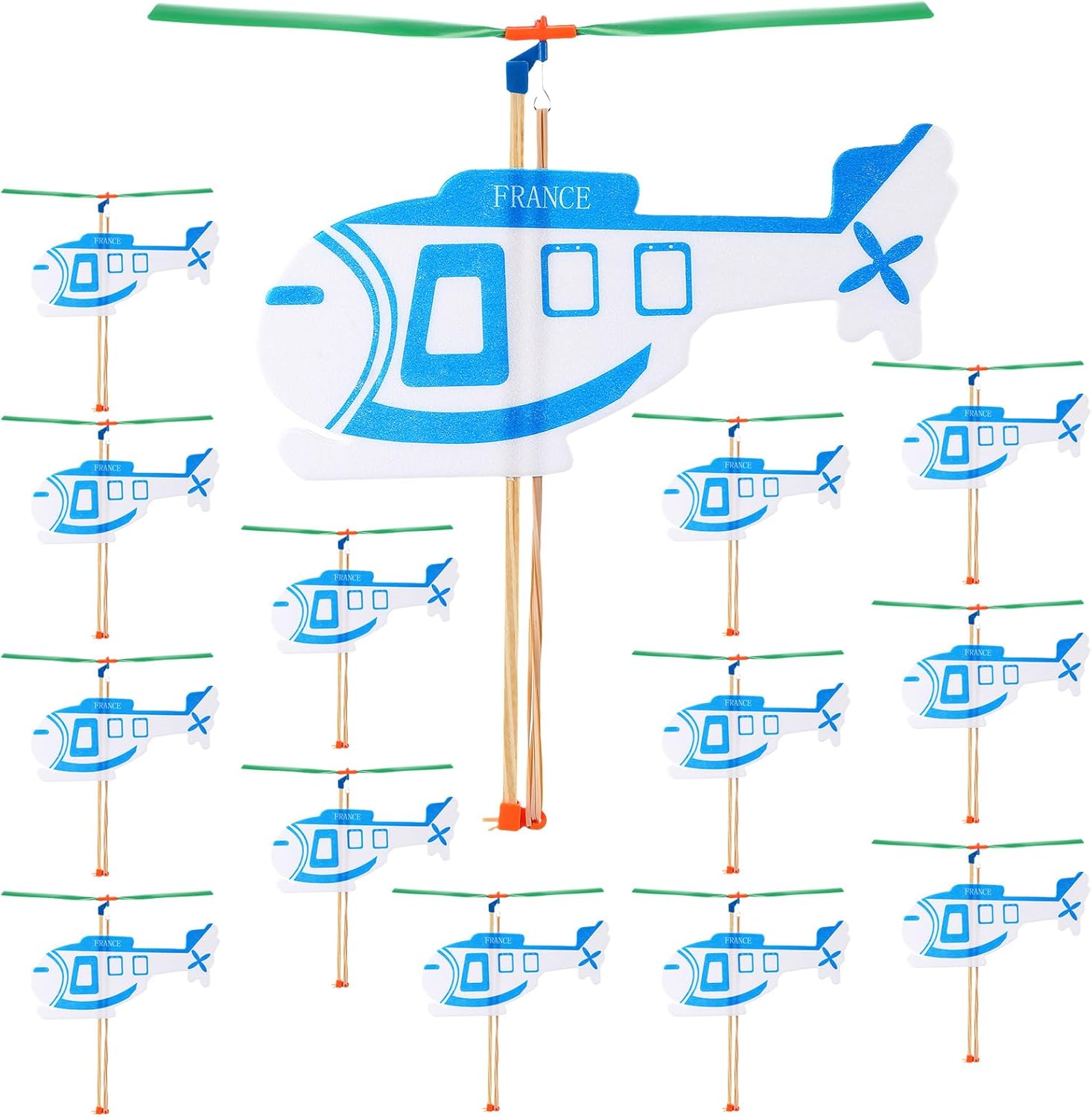 Motionchic 20 Packs Rubber Band Helicopter Kit Airplane