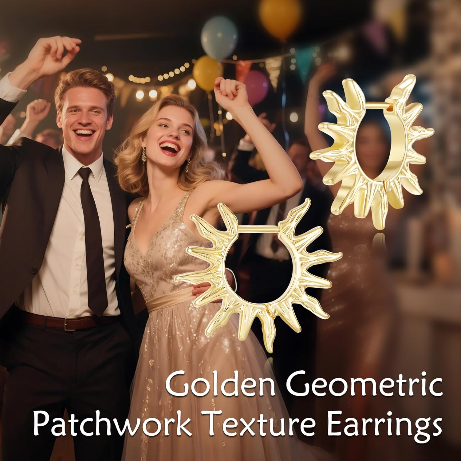 14K Gold Hoop Earrings Gold Trendy Spike Hoop Earrings Huggie Hypoallergenic Jewelry Gifts for Women - Image 6