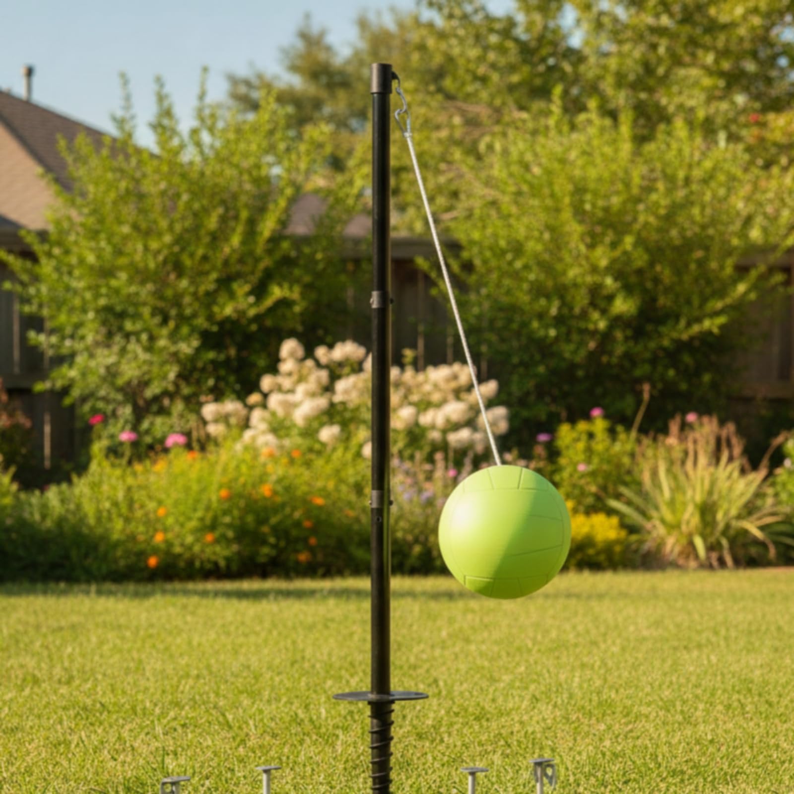 Tetherball Spielset tragbar Tetherball Set mit wetterfest Pendelball Spiel für Familien, Garten