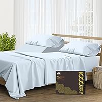 Vista 14 de Mayfair Linen Sábanas de 100% algodón egipcio tamaño individual, juego de sábanas de 1000 hilos de algodón egipcio, 3 piezas (blanco) con bolsillo