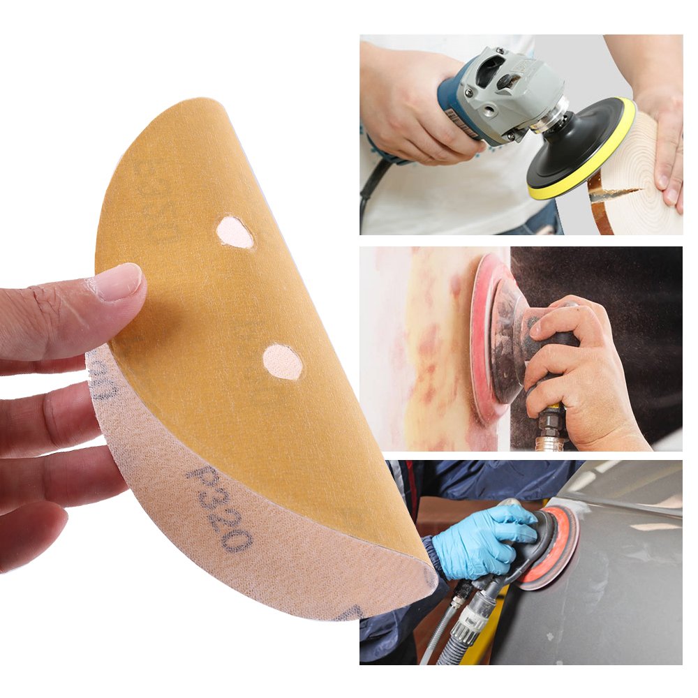LotFancy Sanding Discs 6 Inch 6 Hole, 100PCS 320 Grit Sandpaper - Random Orbital Sander Sandpaper, Hook and Loop Sand Paper