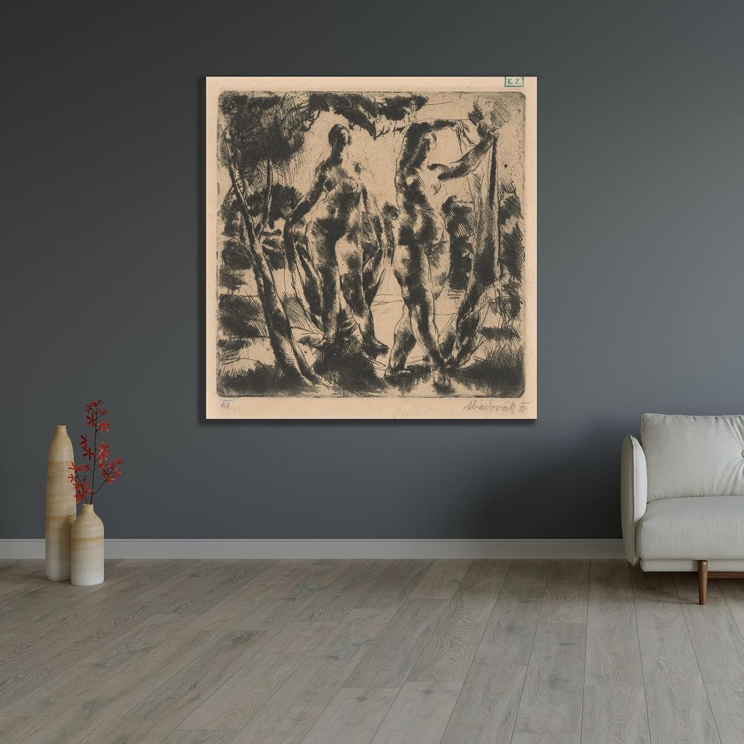 ArtDirect A Two-Act Play in Nature (1922) Unframed Art Print Giclee Poster by Vilmos Aba-Novák - Ready for Framing with Customization Sizes 8x8, 11x11, 16x17, 24x25, 36x37 and 48x50 inches