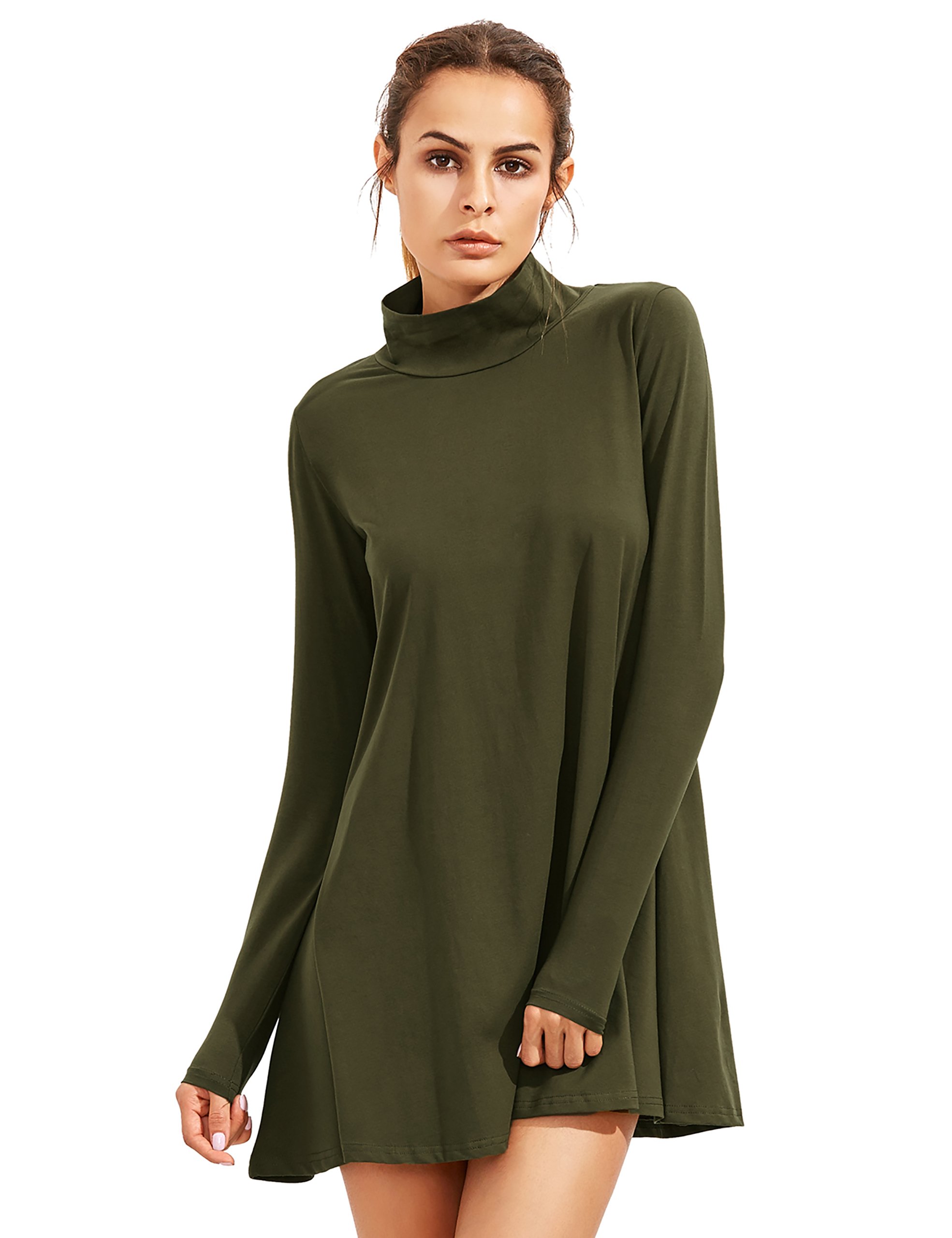 Shein Womens Casual Loose Turtleneck Long Sleeve T Shirt Dress | Desertcart  Aruba