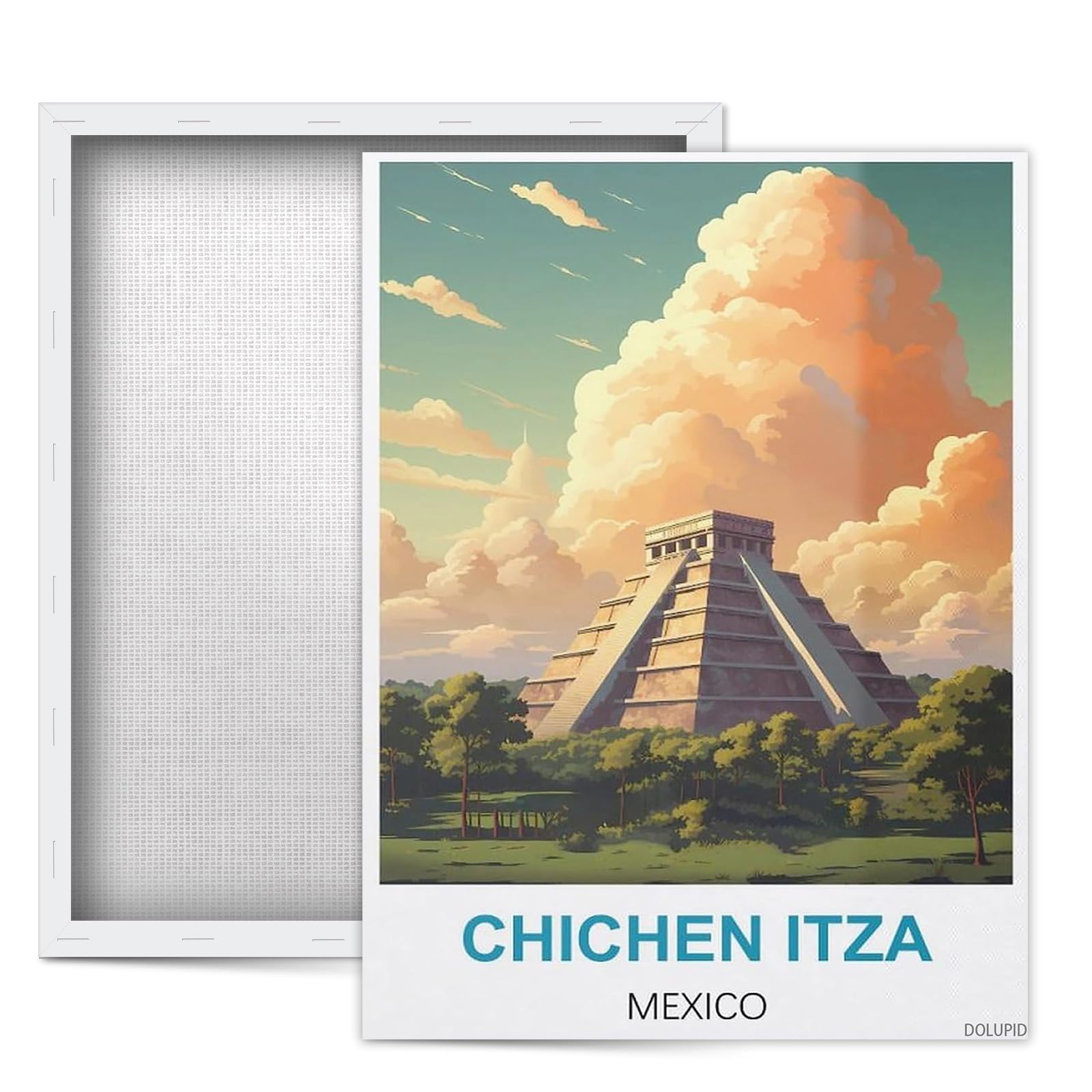 Photo 1 of DOLUPID Chichen Itza Mexico Travel Poster Framed