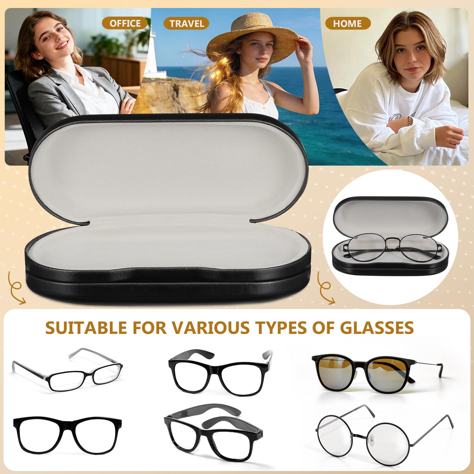 Obuyke 1 Set of Double Layer Glasses Case Portable Lens Glasses Box Multipurpose Organizer 3