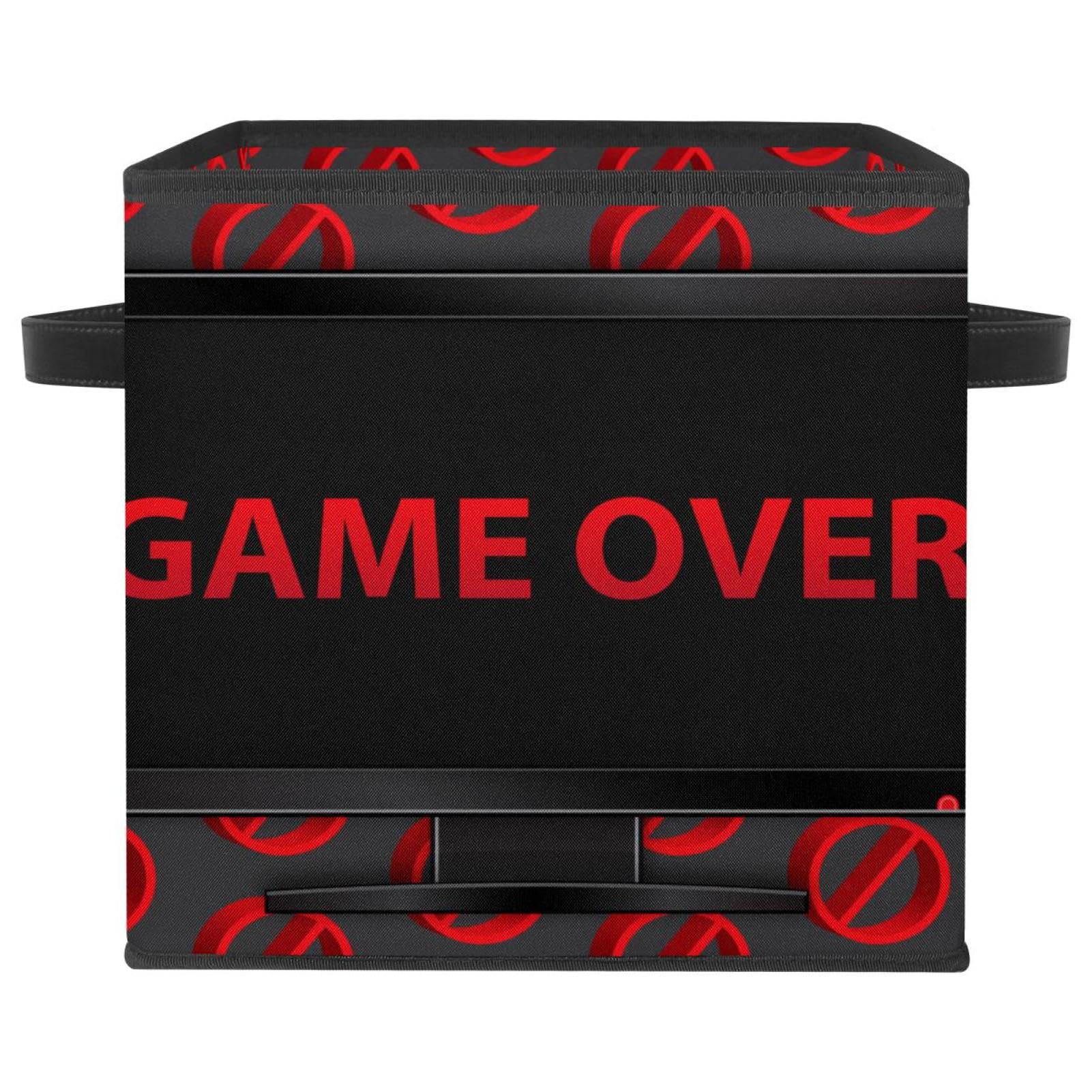Organiseur jouets et vêtements boîte de rangement pliable motif TV rouge
