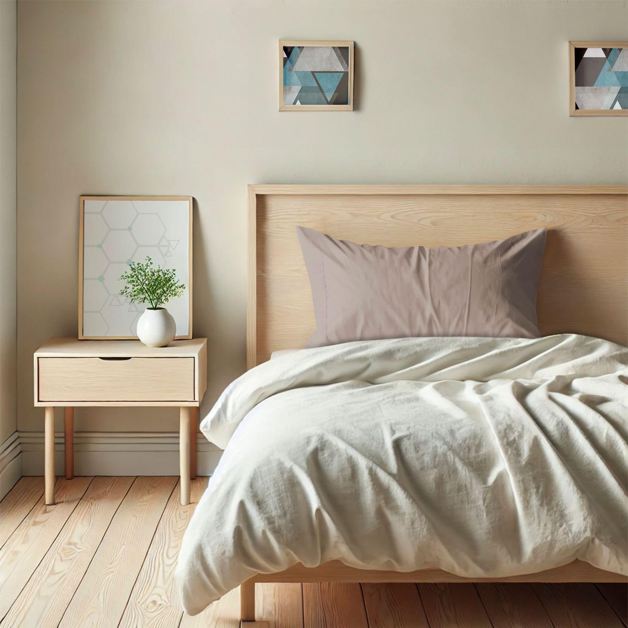 ECOMMERC3 | Zestaw 2 poszewek na poduszki 50 x 90 cm, bardzo miękki i wygodny - poszewka na poduszkę w kolorze ziemi wyprodukowana w Hiszpanii, oddychająca, łatwa do prania