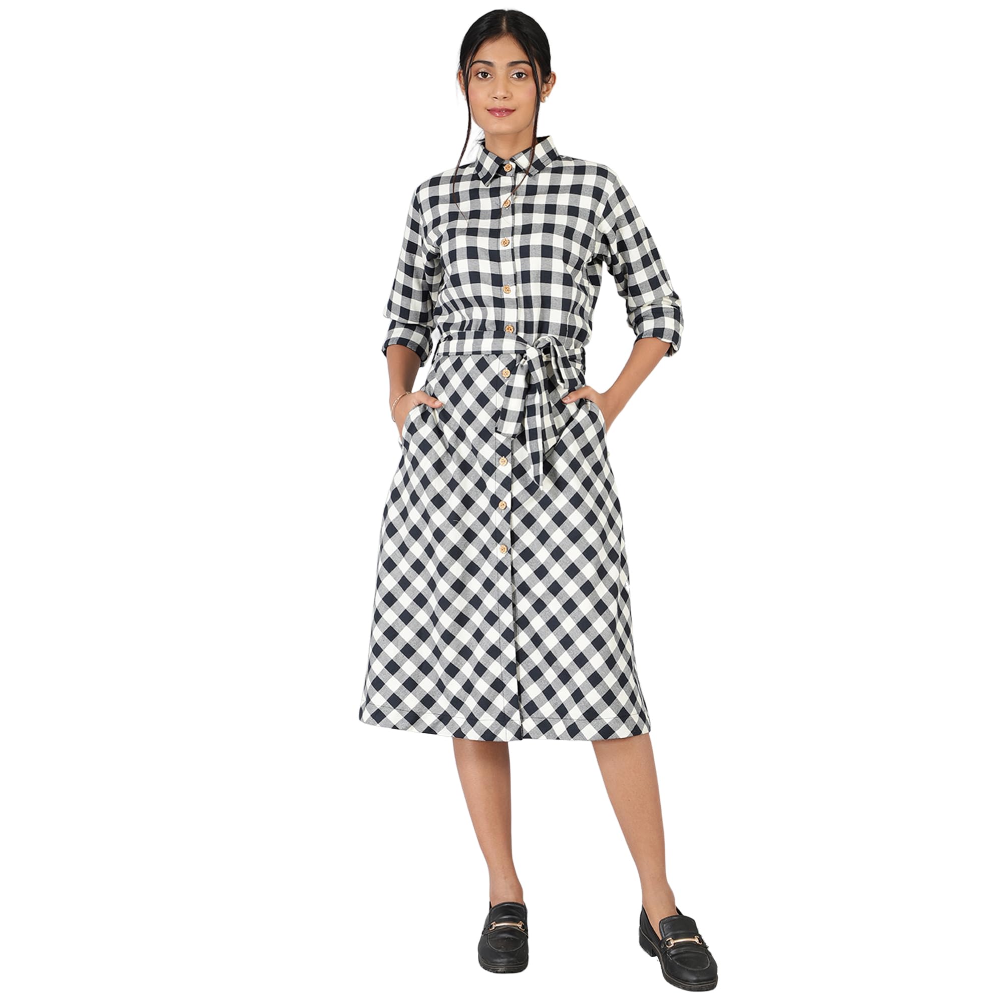 INDOPHILIAWomen's Cotton Black Dress