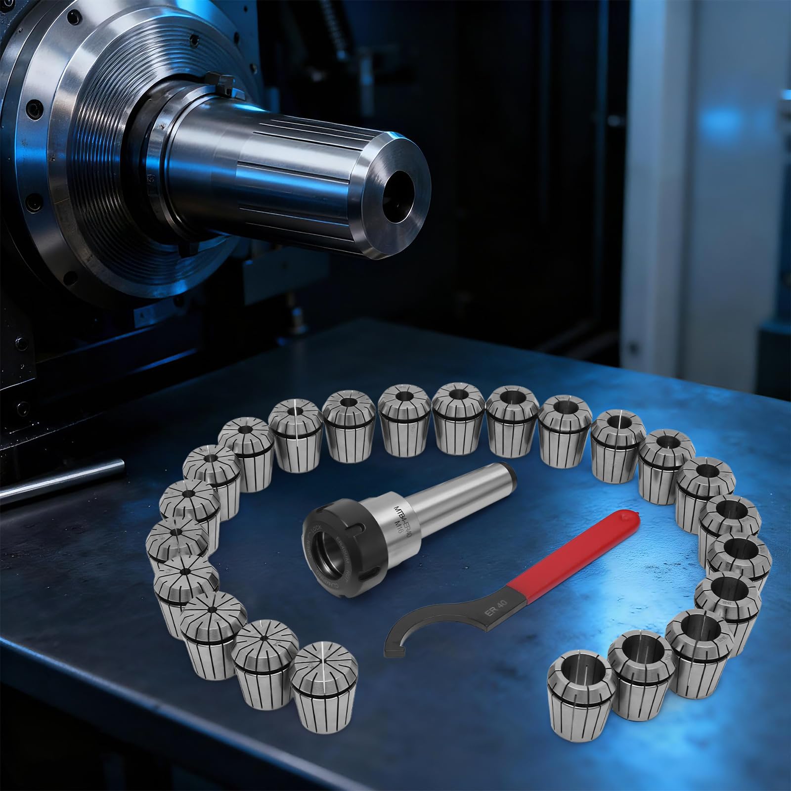 Spannzangenfutter MK4 M16 ER40 Satz (8µm) 4-26 Pbox, Auswahl UM Schlüssel Spannzangenfutter MK4 M16 ER40 Satz (8µm) 4-26 Pbox, Auswahl UM Schlüssel