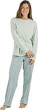 TRAMAS+ Women's Pyjamas, 100% Cotton, Women's Pyjamas with Long Sleeve T-Shirt and Long Trousers, Women's Pyjamas, 2-Piece Pyjamas