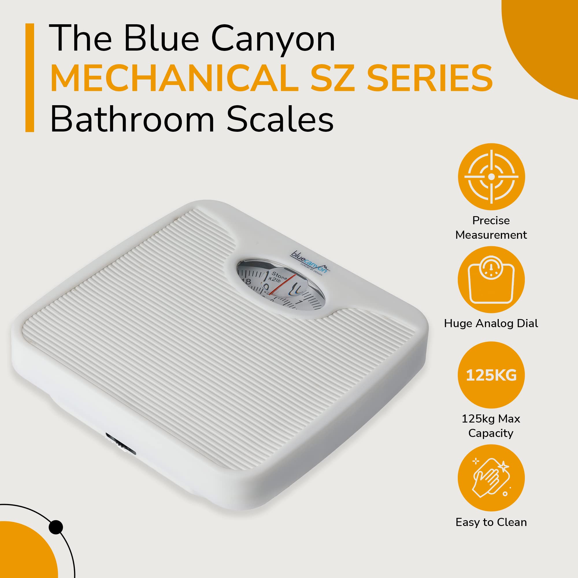 Blue Canyon Pèse-personne mécanique SZ Series | Mesure du corps, du poids des bagages | Maintenir la forme | Lectures d'unités en kg/lb