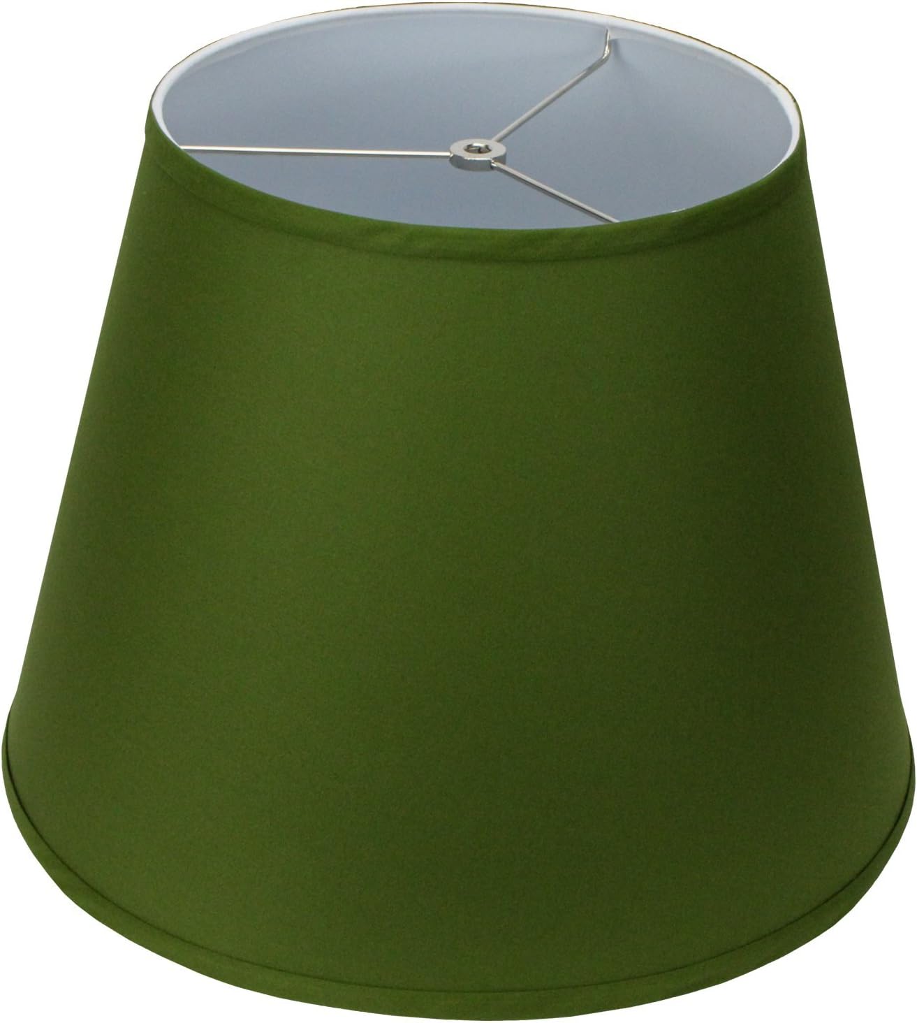 FenchelShades.com Lampshade 11" Top Diameter x 17" Bottom Diameter x 13" Slant Height with Washer (Spider) Attachment. For Use on Lamps with Harps (Avocado)