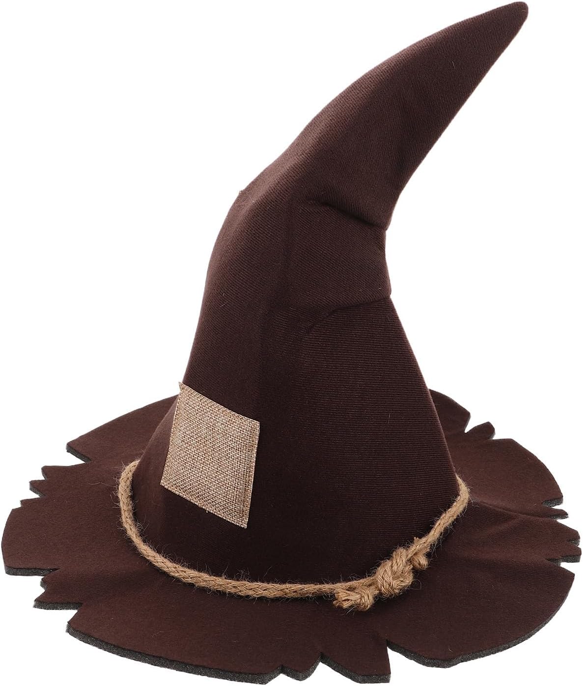 Witch Hat and Unique Scarecrow Patch Design Halloween for Women Non-woven Fabric Pointed Wizard Costume Hat with Comfortable Breathable Material for Annual Halloween Celebrations