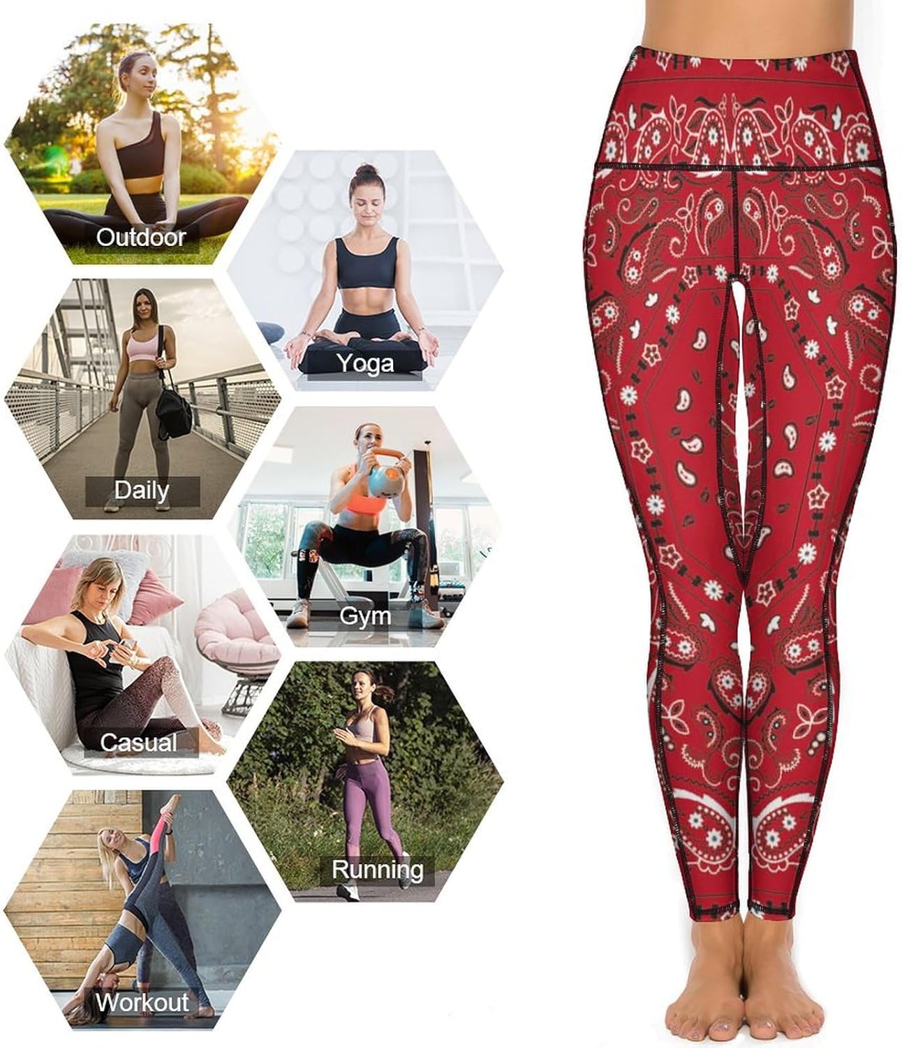 Nugier Soft Tummy Control Yoga Pants with Pockets, Women High Waist Leggings(S-2XL)