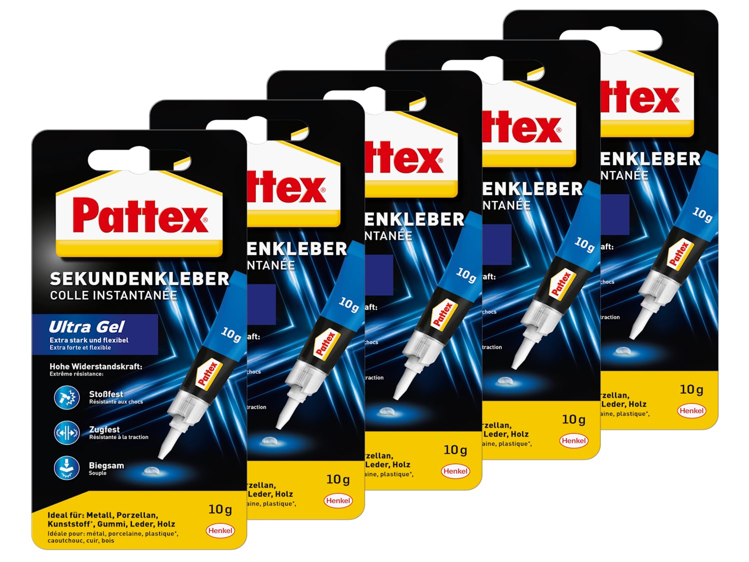 Pattex Sekundenkleber Ultra Gel (5er Pack (5x 10g))