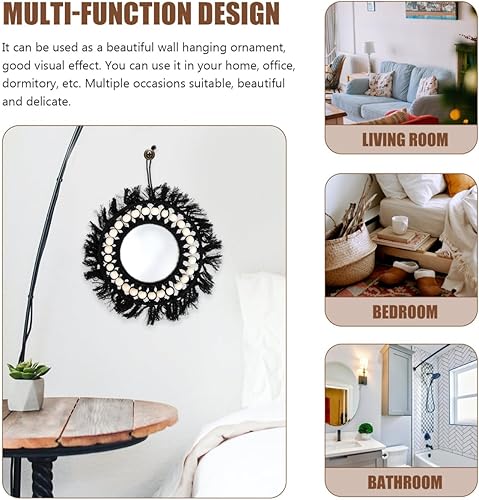 Miniatura 9 de BESPORTBLE Tapiz hecho a mano, decoración de mano, decoración bohemia para el hogar, decoración bohemia de macramé, tapiz de pared tejido, tapiz de