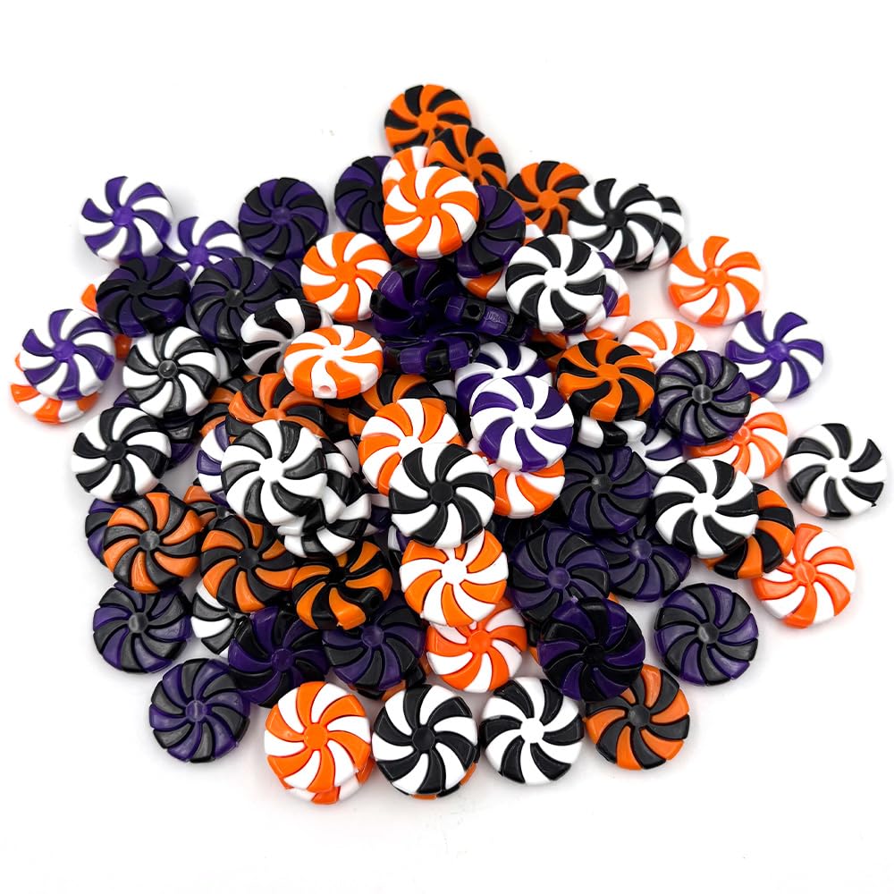 100pcs Halloween Candy Cane Peppermint Ornaments for Christmas Tree Fake Candy Decorations Autumn Thanksgiving Decor Ornaments Candy Cane Craft for DIY Crafts (Multicolor)