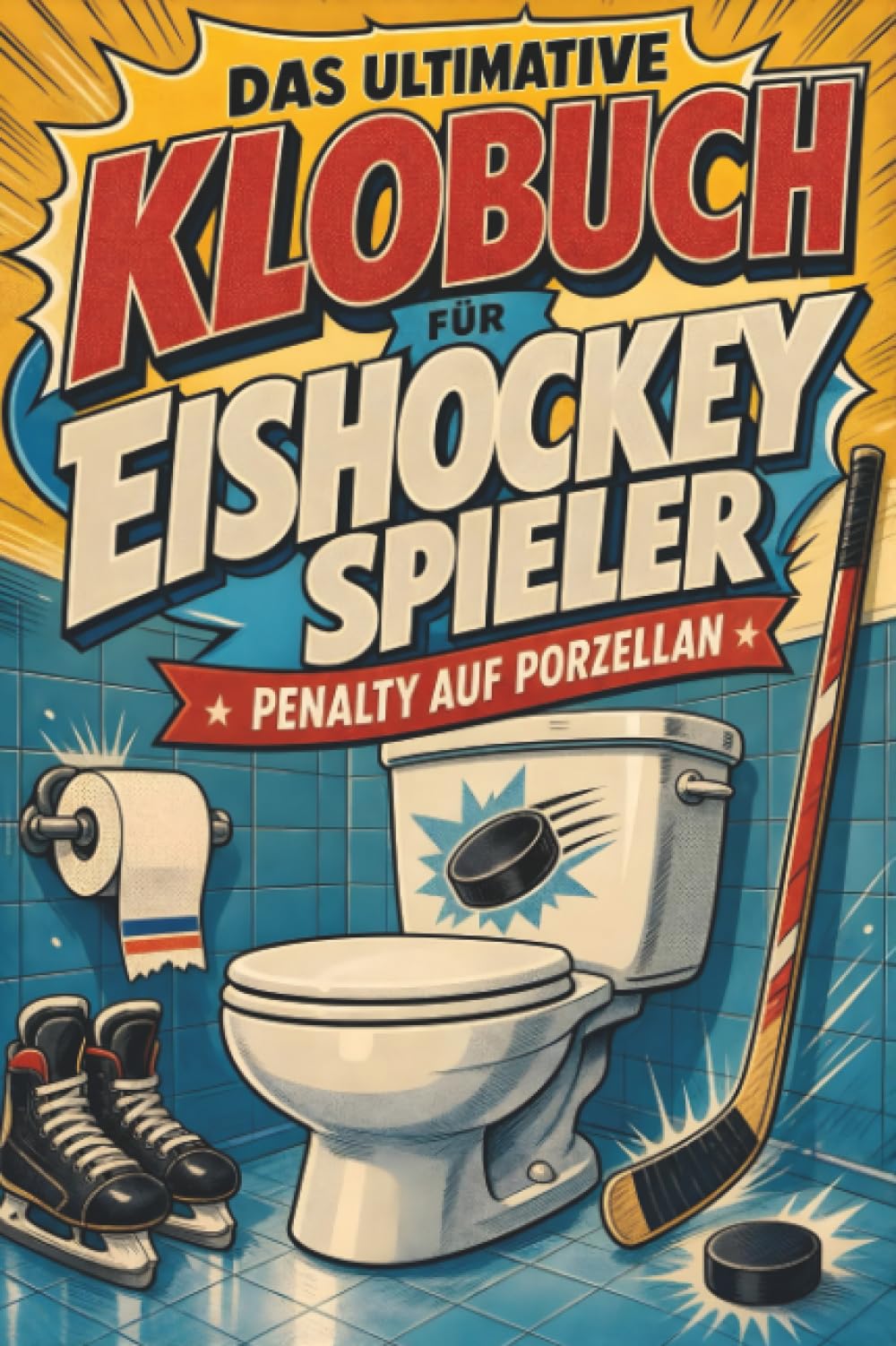 Das ultimative Klobuch für Eishockeyspieler: Penalty auf Porzellan. Lustiges Geschenk für Fans von Eishockey, NHL und Puck