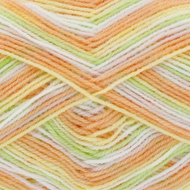 King Cole Big Value Baby 4Ply Print 100g Acrylic Knitting Yarn (2573 Peaches)