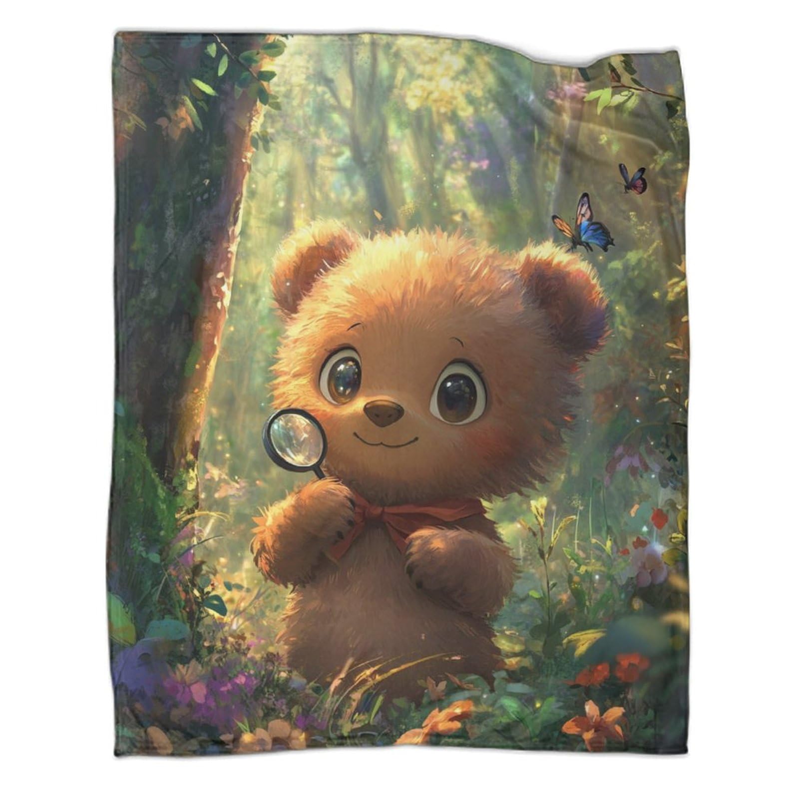 Couverture imprimée animal mignon 3D plaid chaud pour adulte