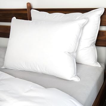 Bokser Home White Duck Feather & Down Bed Pillows King Size U.S. Standard, 2 Pack, Soft Support, Luxury Hotel-Style Sleeping Pillows