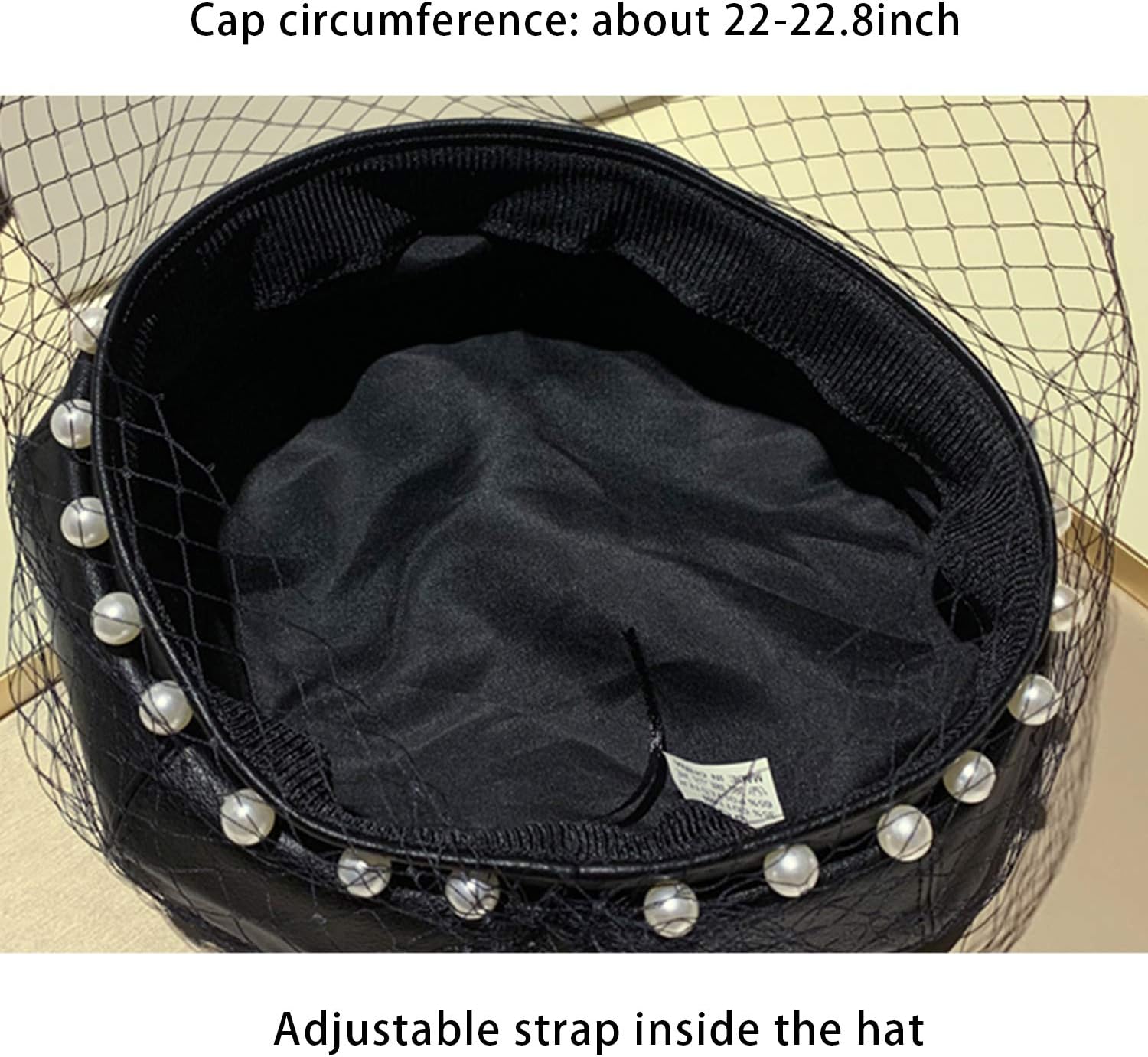 Beret Hat, Leather Hat, French Retro Beret, Unique Design, Fashion Match, Pearl lace Decoration, Simple Casual Pumpkin hat for Ladies - Image 4