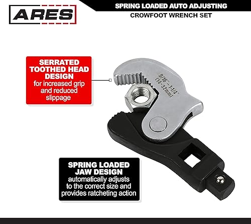 Miniatura 3 de ARES 33009  Juego de llaves de multipie de ajuste automático con resorte de 3 piezas  Juego de llaves ajustables con cobertura de 316 pulgadas a 1