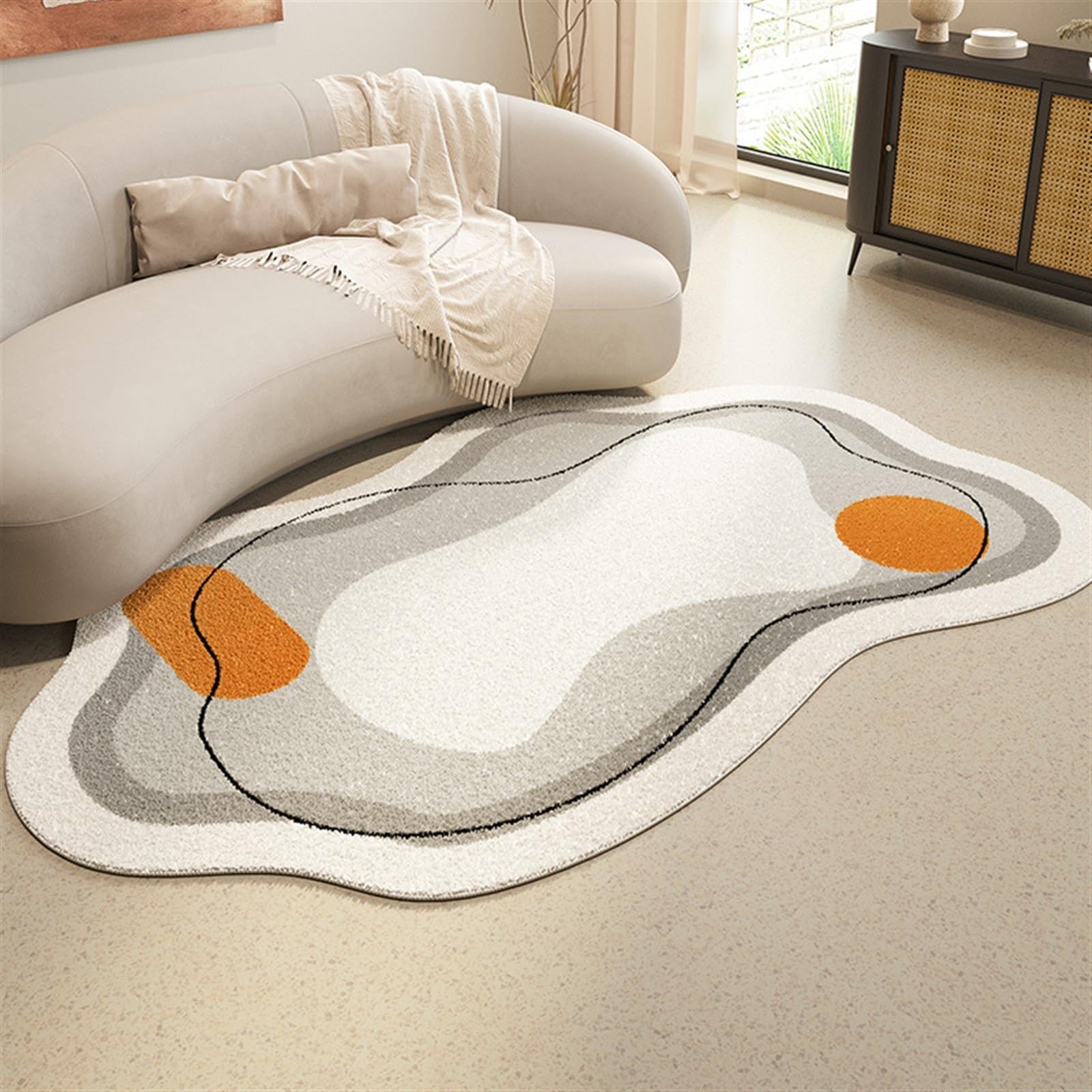 Abstract Minimalist Irregular Shaped Washable Carpet - Modern Area Rug for a Stylish Home Decor