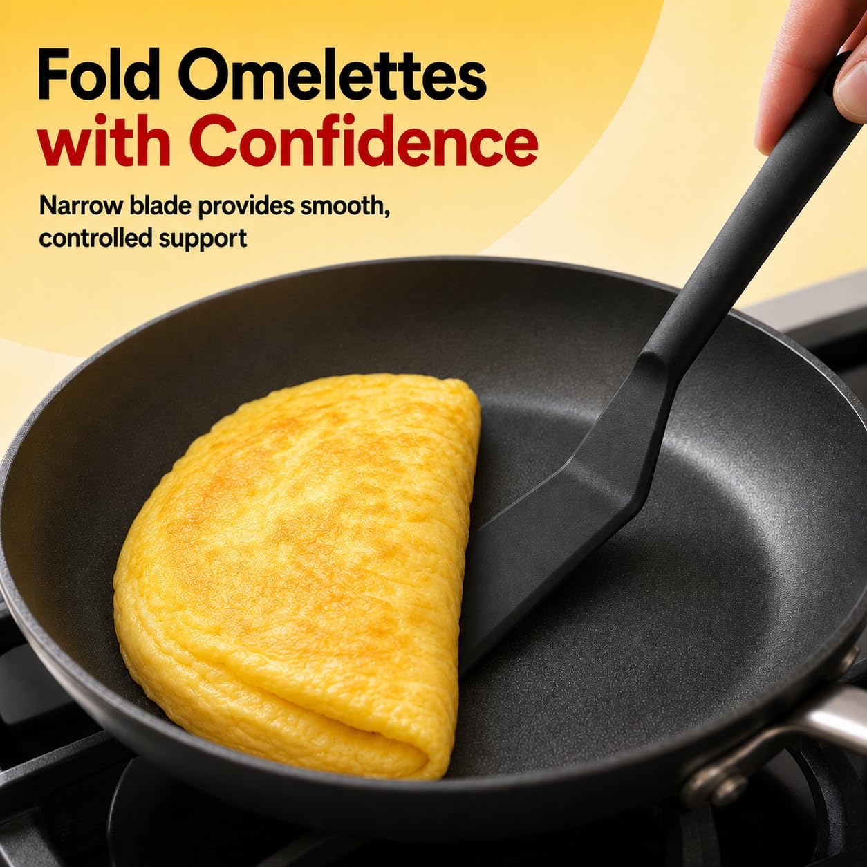 Egg Spatula is Heat Resistant Non-Stick Pancake Spatula - Silicone Spatula is used as an Omelette Spatula for Cooking.