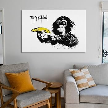 Amazon.co.jp: Banksy バンクシーモンキーウィズバナナ ポスター 印刷