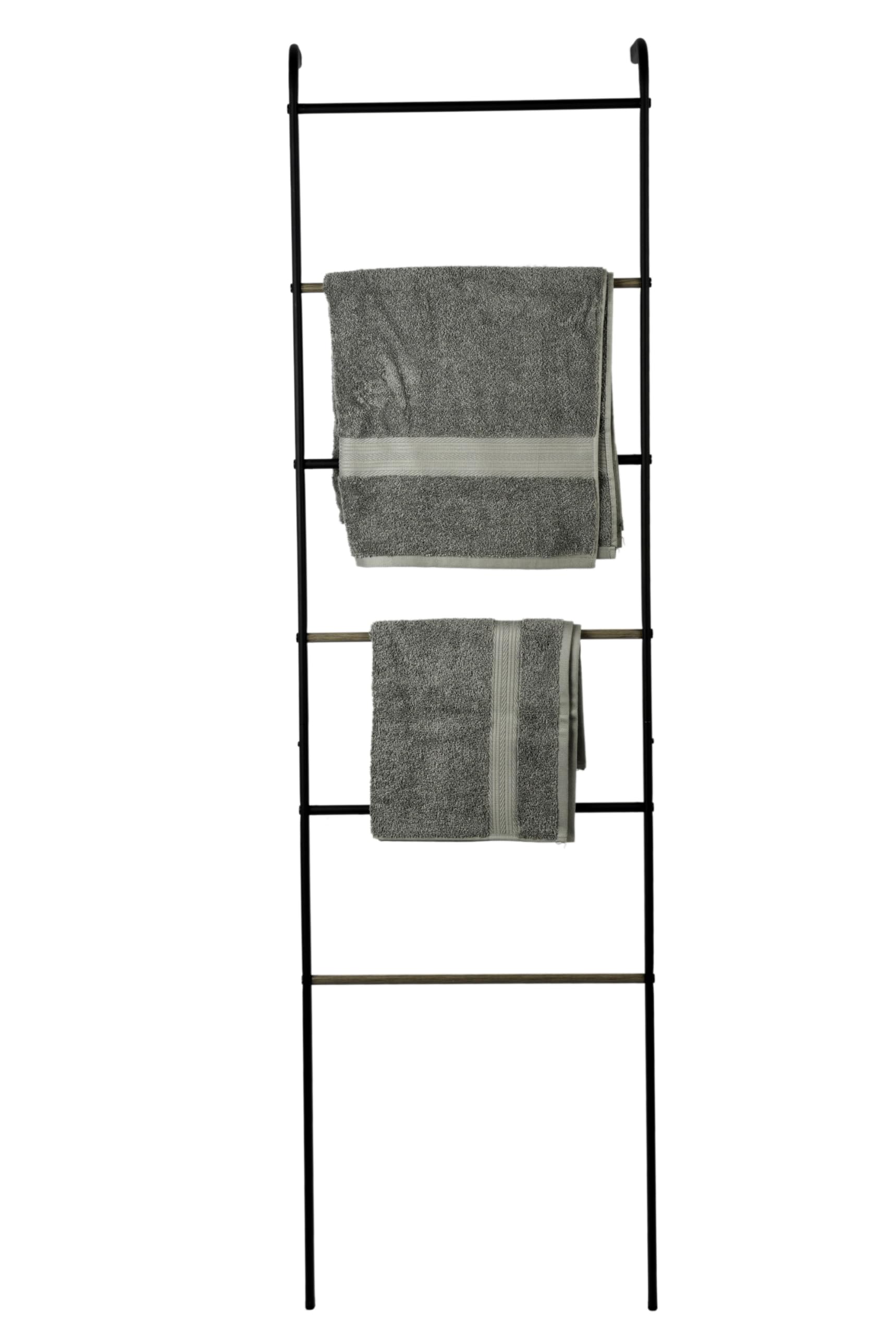 Iris Ohyama Stand Appendiabiti in Metallo, Scala, Nero, Ganci Inclusi, Solido, Anti scivolo, Per Camera, Studio, Armadio, Stendibiancheria, Montaggio Facile, PI-L160