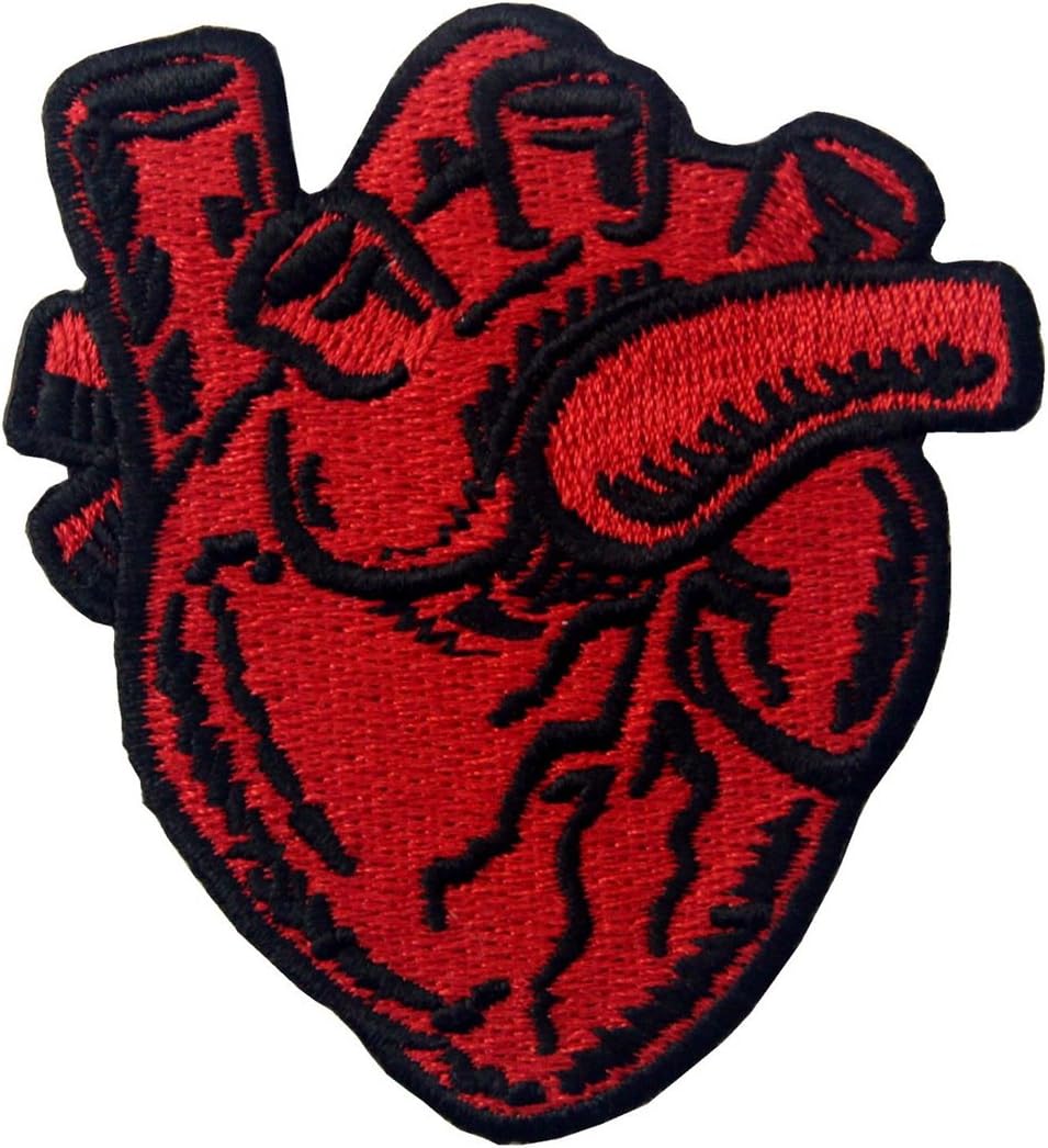 ZEGINs X-Ray Anatomical Heart Embroidered Badge Iron On Sew On Patch