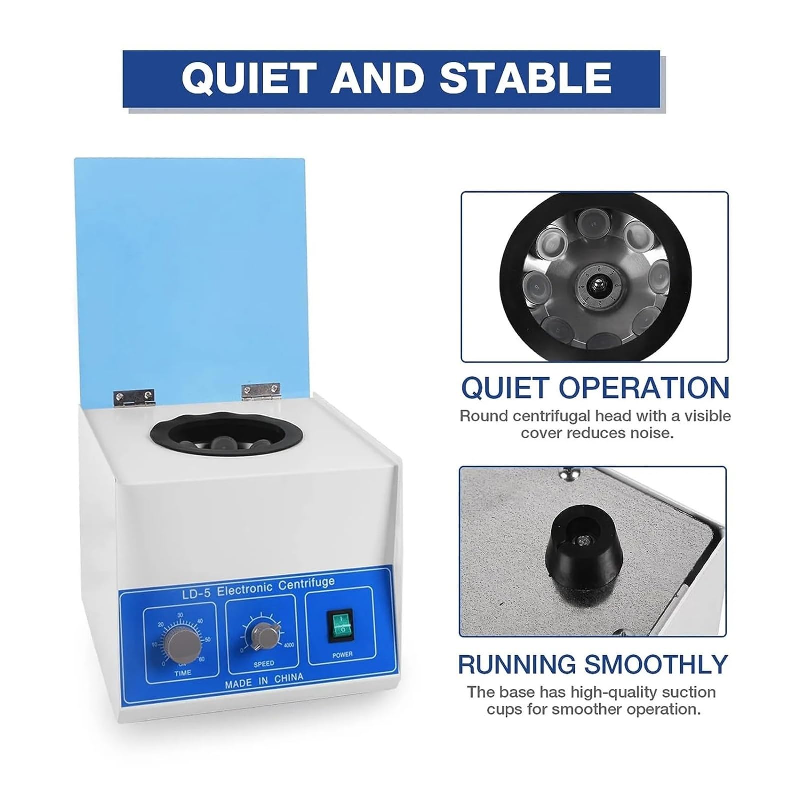 Centrifugadora De Sobremesa Eléctrica LD-5, 4000RPM, 50mlx8 Centrífugas De Laboratorio De Bajo Ruido Con Control De Velocidad Control de velocidad