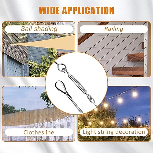 Miniatura 8 de Kit de herramientas de prensado de cuerda de alambre, bolsa de transporte portátil + cable de alambre 304 de acero inoxidable de 100 pies, kit