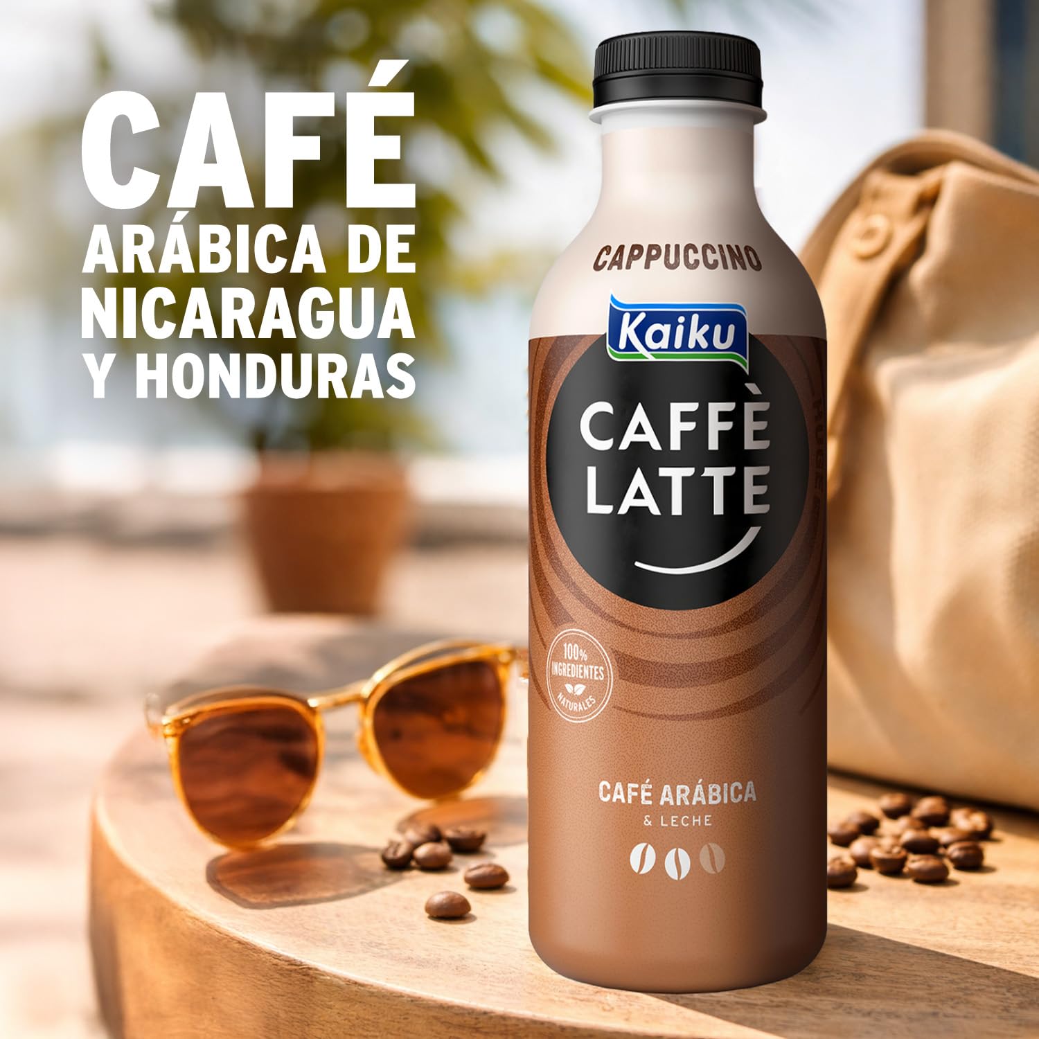 KAIKU CAFFÈ LATTE - Cappuccino Mr Huge Pack 8 x 650 ml, Café Frío con Leche y Cacao, Café Listo para Tomar, Formato Grande, Elaborado con Café Arábica de Nicaragua y Honduras, sin Gluten y con Lactosa