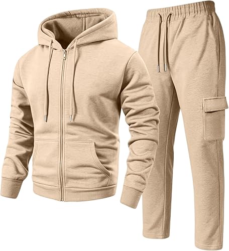 ASUIU Men Jogging Suits Sets Gym Long Sleeve Athletic Winter Outfit Sports with 