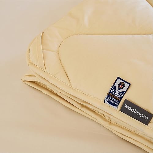 Miniatura 7 de WOOLROOM Deluxe Edredón Lavable a Máquina, Edredón de Lana Británica de Peso Medio Tamaño Queen para Todas las Estaciones - 100% Natural