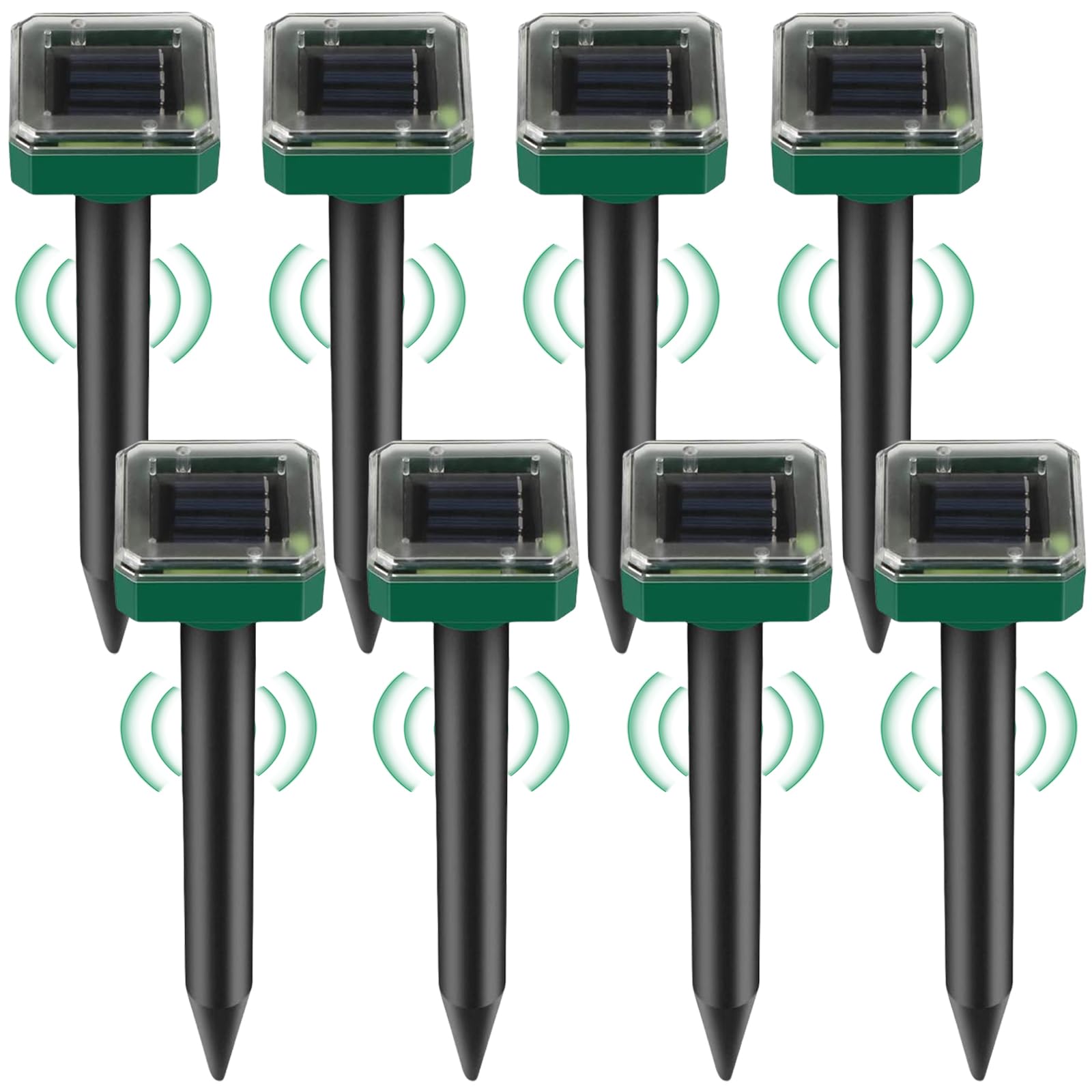8 pezzi di repellente solare per talpe ultrasonico, repellente solare per talpe, controllo dei roditori, repellente per arvicole, repellente per talpe, protezione IP65 per prato e giardino