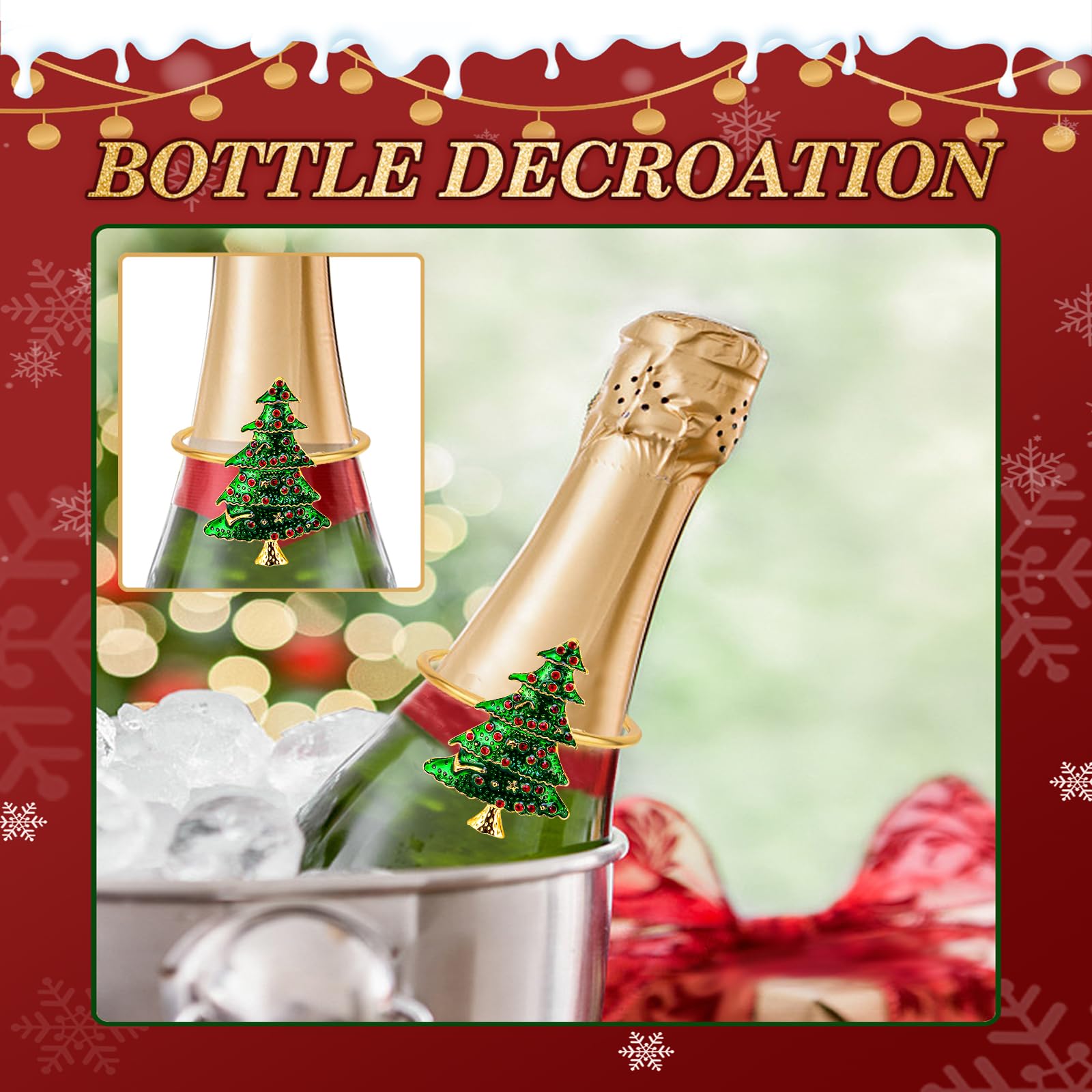 KPOSIYA Weihnachtsserviettenringe, 10 Stück, goldfarben, Metall, Weihnachtsbaum-Serviettenringe, Halter für Weihnachten, Party, Gastgeschenk, Urlaub, Winter, Abendessen, Tischdekoration
