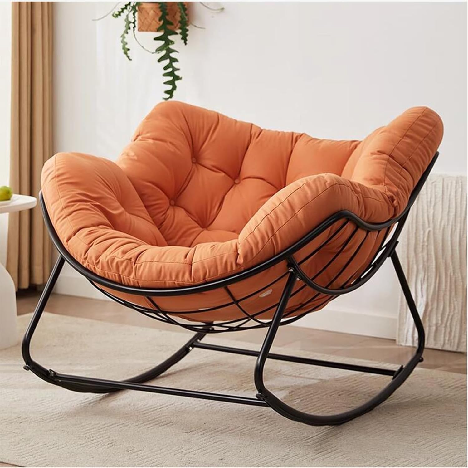 Moderna Mecedora con Respaldo Alto, tapicería, Silla de Deslizamiento para Sala de Estar/Dormitorio/Patio Trasero/balcón,2