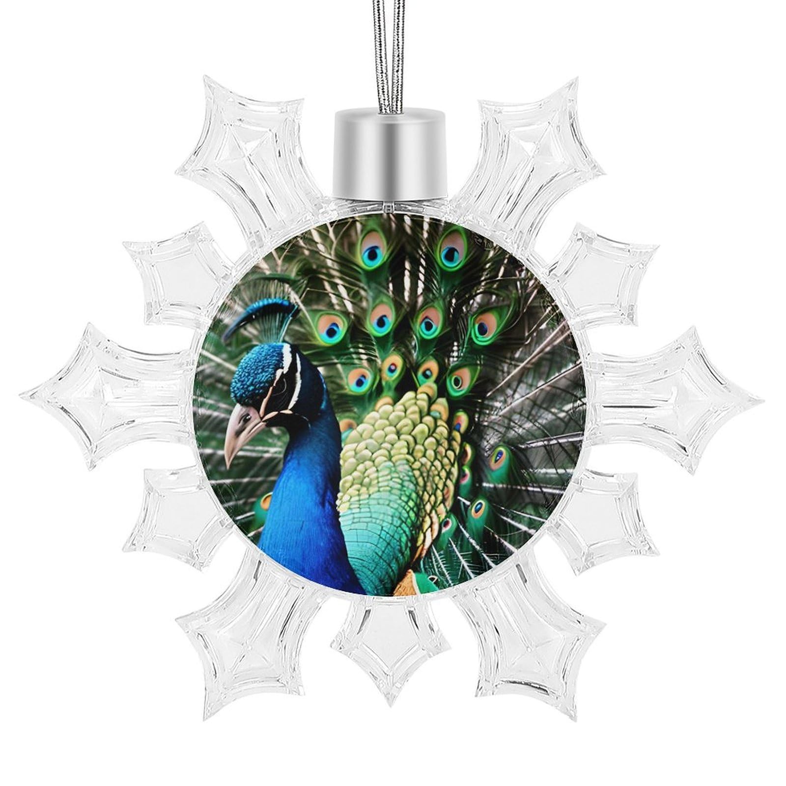 Peacock Snowflake Ornaments Cute Snowflake Pendant Exquisite Christmas Tree Ornaments for Christmas Weddings New Year Birthday Holiday Celebration
